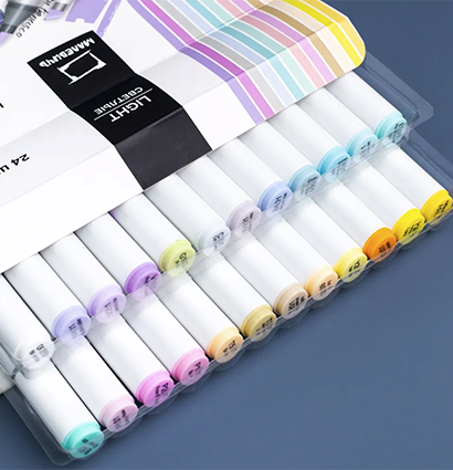 Набор спиртовых маркеров Малевичъ GrafArt Brush, Светлые тона 24 цвета,