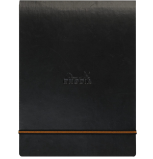 Обложка Rhodia, А5, черный, кожаная, с логотипом 118940C,