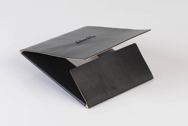 Обложка Rhodia, А5, черный, кожаная, с логотипом 118940C,