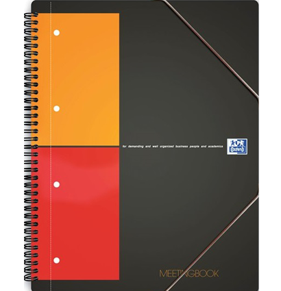 Бизнес-тетрадь OXFORD International MeetingBook A4+ 80л клетка папка с 3 клапанами спираль пластико.,
