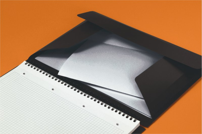 Бизнес-тетрадь OXFORD International MeetingBook A4+ 80л клетка папка с 3 клапанами спираль пластико.,