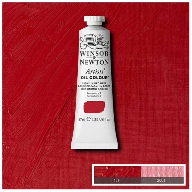 Масляные художественные краски, 37 мл, насышенно-красный кадмий