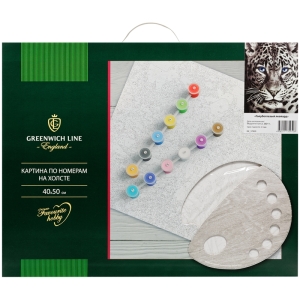 Картина по номерам Greenwich Line "Голубоглазый леопард", 40*50см, с акриловыми красками, холст