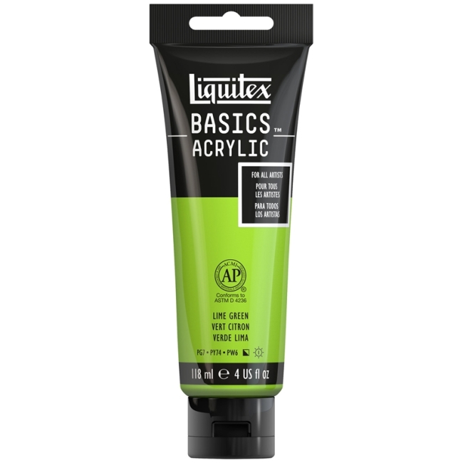 Краска акриловая Liquitex Basics №840 желто-зеленый яркий 118 мл купить в художественном магазине ArtCraft.Space с доставкой по всему миру