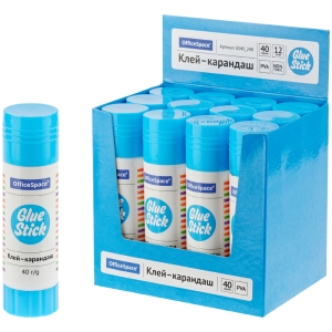 Клей-карандаш OfficeSpace, 40г, дисплей, ПВА Клей-карандаш OfficeSpace, 40г, дисплей, ПВА