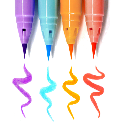 Набор японских маркеров с кистью ZIG Clean Color Real Brush 12 цветов купить в художественном магазине ArtCraft.Space с доставкой по РФ и СНГ