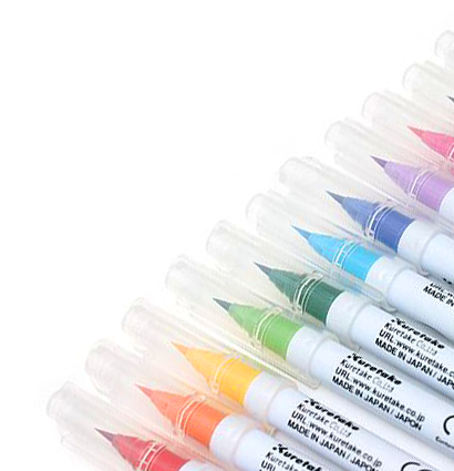 Набор японских маркеров с кистью ZIG Clean Color Real Brush 12 цветов купить в художественном магазине ArtCraft.Space с доставкой по РФ и СНГ