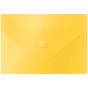Папка-конверт на кнопке OfficeSpace А7 (74*105мм), 150мкм, пластик, желтая