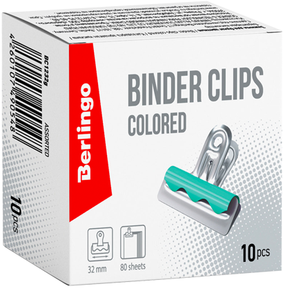 Зажимы-бульдоги для бумаги или скетчбука Berlingo 10 штук размер 32 мм (пастельные цвета) купить в магазине ArtCraft.Space с доставкой по всему миру