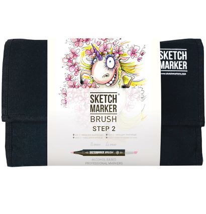 Набор маркеров Sketchmarker Brush / Скетчмаркер Браш "Для начинающих - Step 2" 24 цвета в сумке купить в магазине маркеров для рисования ArtCraft.Space с доставкой по РФ и СНГ