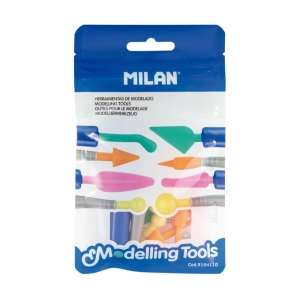 Набор инструментов для лепки MILAN: 2 пластиковых держателя и 8 пластиковых наконечников в блистере