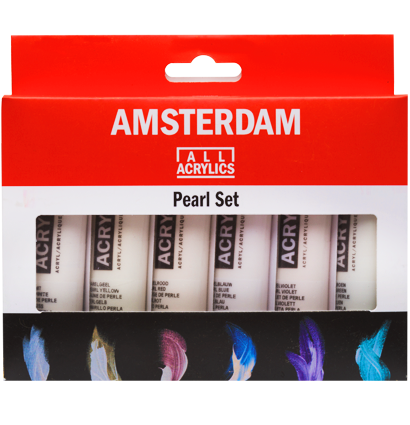 Набор акриловых красок Amsterdam Standard Series Pearl Set 6 цветов в тубах 20 мл перламутровые краски купить в художественном магазине ArtCraft.Space с доставкой по РФ и СНГ