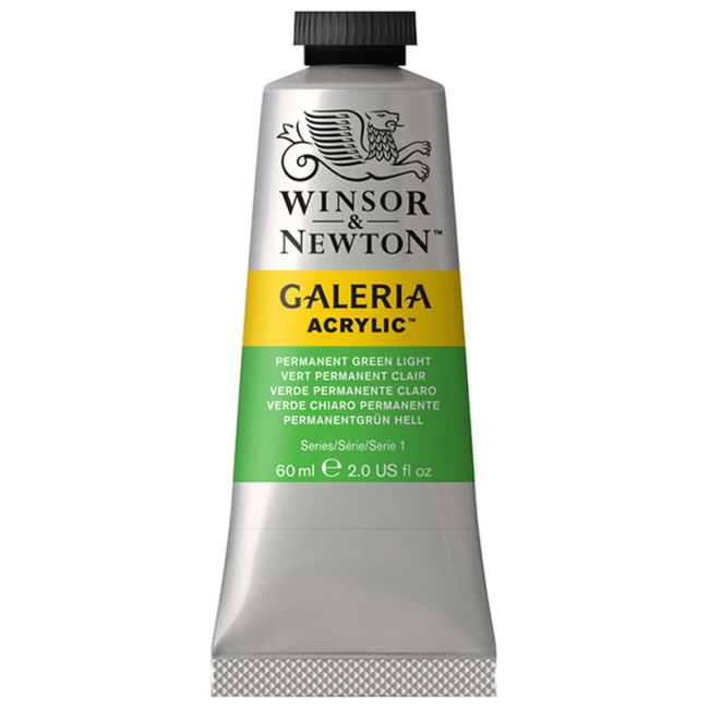 Краска акриловая художественная Winsor&Newton "Galeria", 60мл, туба, перманентный светло-зеленый