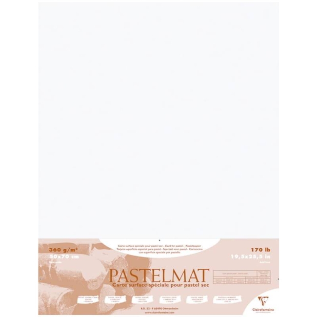Бархатная бумага для пастели Pastelmat ClaireFontaine белая пачка 50х70 см / 5 листов / 360 гм купить в художественном магазине ArtCraft.Space с доставкой