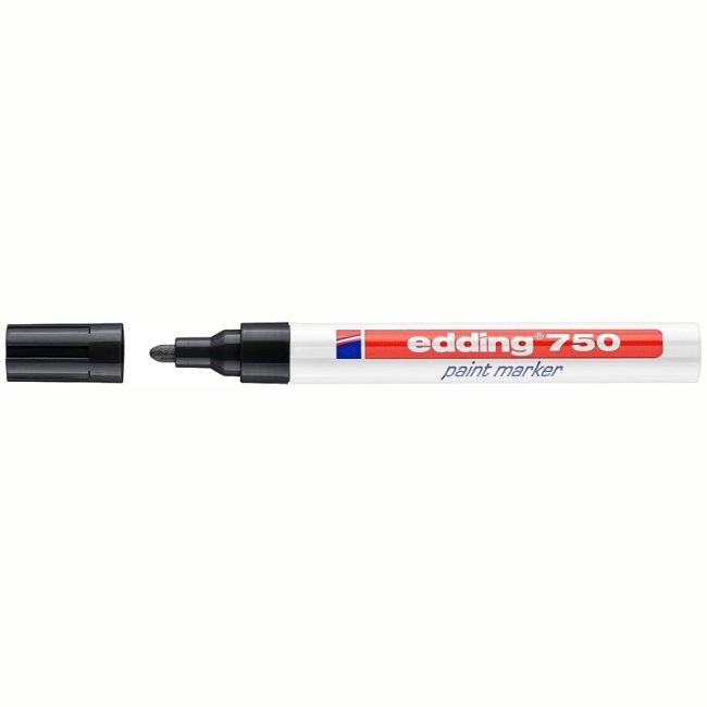 Маркер-краска Edding "750" черный, 2-4мм