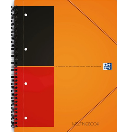Бизнес-тетрадь OXFORD International MeetingBook A4+ 80л линейка папка с 3 клапанами спираль пластико,