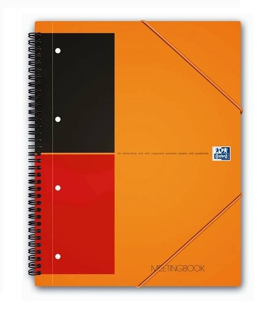 Бизнес-тетрадь OXFORD International MeetingBook A4+ 80л линейка папка с 3 клапанами спираль пластико,