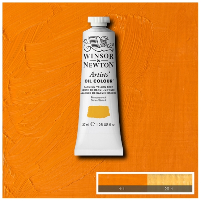 Масляные художественные краски, 37 мл, насыщенно-желтый кадмий