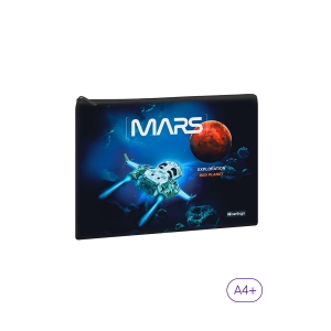 Папка текстильная 1 отделение, А4 Berlingo "Space world", 335*245мм, полиэстер, на молнии