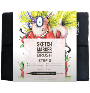 Набор маркеров SKETCHMARKER BRUSH Step 3 36шт для начинающих + сумка органайзер, Набор маркеров SKETCHMARKER BRUSH Step 3 36шт для начинающих + сумка органайзер,