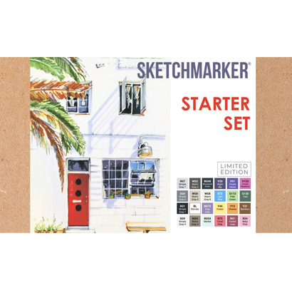 Набор маркеров для скетчей Sketchmarker "Sterter Set" 24 цвета, 6 линеров, альбом купить в магазине маркеров ArtCraft.Space с доставкой по всему миру