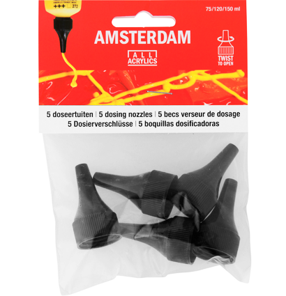 Набор насадок для тюбиков с акриловыми красками Amsterdam 5 штук универсальные купить в художественном магазине ArtCraft.Space с доставкой по РФ и СНГ