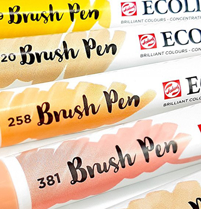 Акварельные маркеры Ecoline Brush Pen в наборе 5 Skin (телесные) Эколайн купить для акварельного скетчинга в магазине маркеров ArtCraft.Space с доставкой по РФ