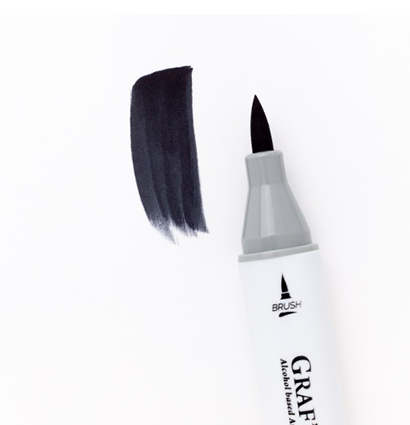 Маркер спиртовой Малевичъ GrafArt Brush, Черный,