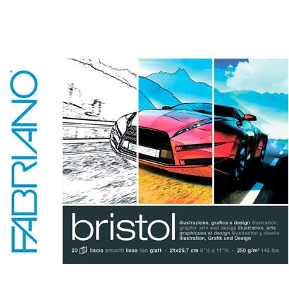 Альбом для рисования с гладкой бумагой Fabriano Bristol A3 / 20 листов / 240 гм купить в магазине товаров для рисования ArtCraft.Space  с доставкой по РФ и СНГ