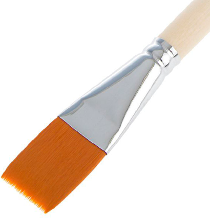 Кисть Roubloff синтетика №30 плоская рыжая для акварели, гуаши, масла с длинной ручкой купить в художественном магазине ArtCraft.Space с доставкой по всему миру