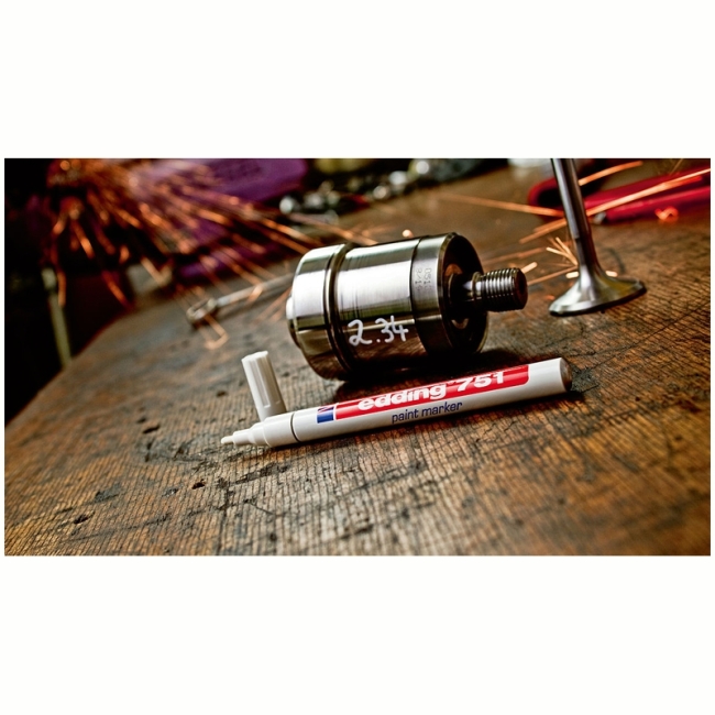 Маркер-краска Edding "751" белый, 1-2мм Маркер-краска Edding "751" белый, 1-2мм