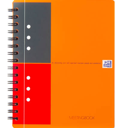 Бизнес-тетрадь OXFORD International MeetingBook A5+ 80л линейка папка с 3 клапанами спираль пластик.,