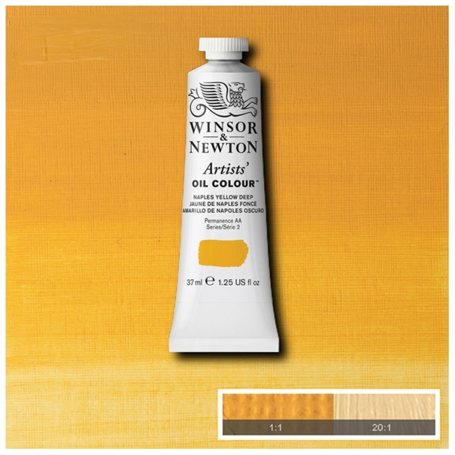 Масляные художественные краски, 37 мл, насыщенно-желтый Неаполь