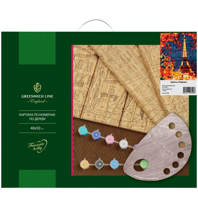 Картина по номерам на дереве "Цветы в Париже" Greenwich Line А2 купить в магазине для художников ArtCraft.Space