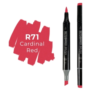 Маркер SKETCHMARKER Brush двухсторонний на спирт.основе цв.R71 Красный кардинал Маркер SKETCHMARKER Brush двухсторонний на спирт.основе цв.R71 Красный кардинал