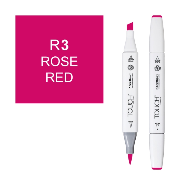 Маркер двухсторонний спиртовой  TOUCH TWIN BRUSH R3 Красная роза