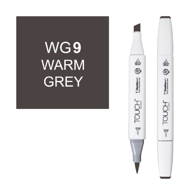 Маркер двухсторонний спиртовой  TOUCH TWIN BRUSH WG9 Серый теплый