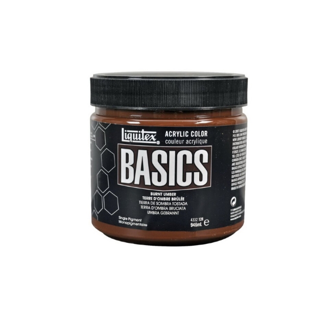 Краска акриловая LIQUITEX Basics №128 умбра жженая 946 мл купить в художественном магазине ArtCraft.Space с доставкой