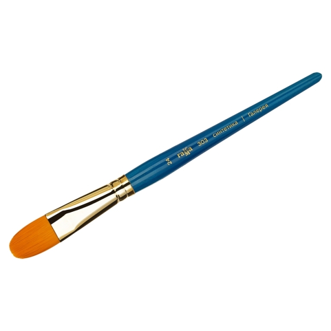 Кисть художественная синтетика Гамма "Галерея", плоскоовальная №24, короткая ручка Кисть художественная синтетика Гамма "Галерея", плоскоовальная №24, короткая ручка