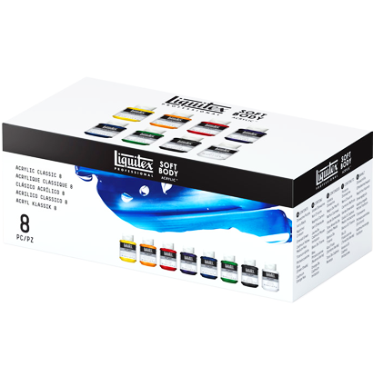 Набор акриловых красок Liquitex Acrylic Classic Soft Body 8 цветов в банках 59 мл купить в художественном магазине ArtCraft.Space с доставкой по РФ и СНГ
