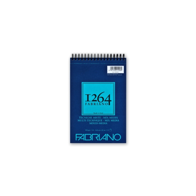 Альбом для смешанных техник 1264 MIX MEDIA 300г/м.кв 14,8х21 15л спираль по короткой стороне