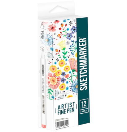 Набор 12 линеров капиллярных Sketchmarker Artist Pen "Базовый 1"  купить в магазине маркеров ArtCraft.Space с доставкой по всему миру