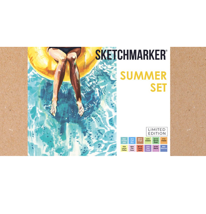 Набор материалов для скетчей Sketchmarker "Summer Set" 12 маркеров, линер, альбом купить в магазине маркеров ArtCraft.Space с доставкой по всему миру