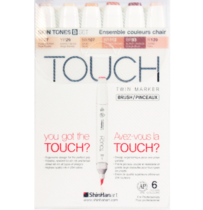Купить набор маркеров для скетчинга Touch Brush 6 B штук телесные цвета в магазине товаров для скетчинга ArtCraft.Space с доставкой по РФ