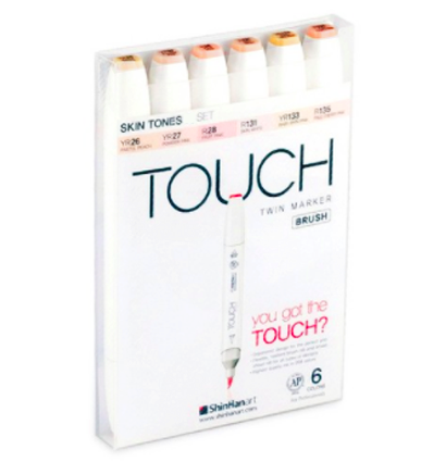 Купить набор маркеров для скетчинга Touch Brush 6 B штук телесные цвета в магазине товаров для скетчинга ArtCraft.Space с доставкой по РФ