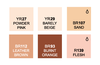 Набор спиртовых маркеров Touch Brush 6 "Портрет Б" с двумя наконечниками в кейсе купить в художественном магазине ArtCraft.Space с доставкой по РФ И СНГ