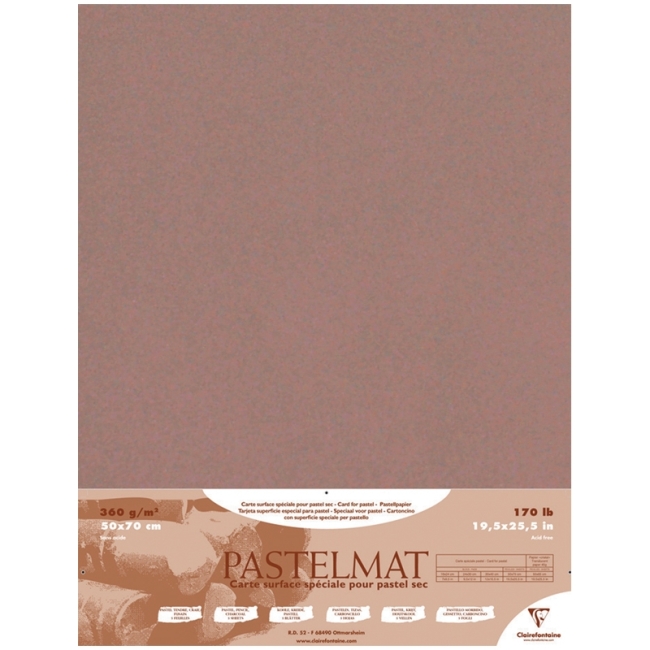 Бумага для пастели 5л. 500*700мм Clairefontaine "Pastelmat", 360г/м2, бархат, коричневый
