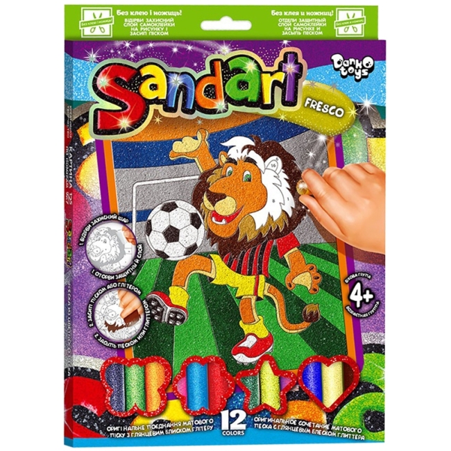 Фреска-картина из песка Danko toys "Sand Art. Лев с мячом"