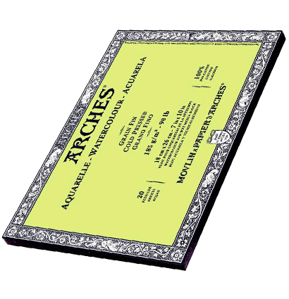 Блок бумаги Arches Grain Fin для акварели из хлопка 18х26см / 20 листов / 185 гм (среднезернистая)  купить в художественном магазине ArtCraft.Space с доставкой по РФ и СНГ