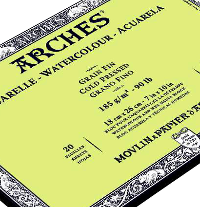 Блок бумаги Arches Grain Fin для акварели из хлопка 18х26см / 20 листов / 185 гм (среднезернистая)  купить в художественном магазине ArtCraft.Space с доставкой по РФ и СНГ